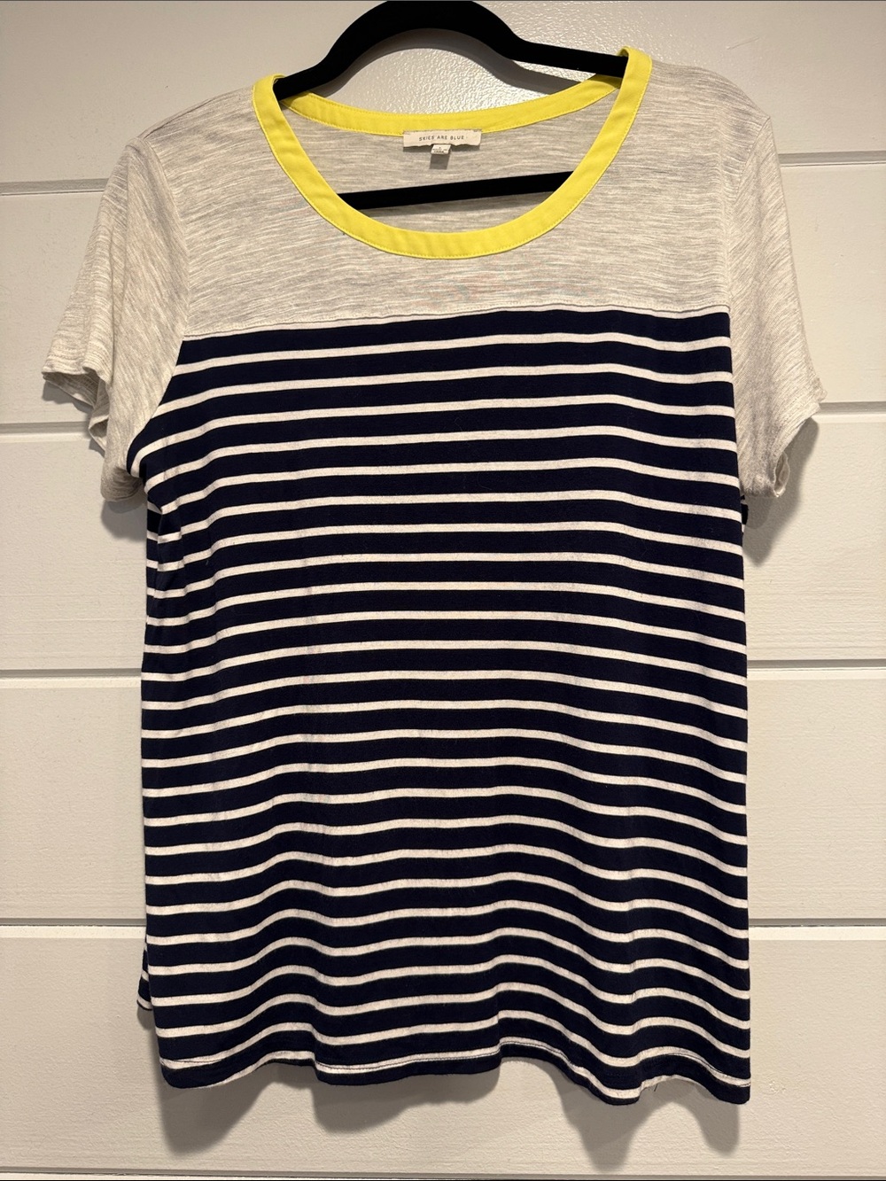 Skies Are Blue Yellow Trim Top size - Large